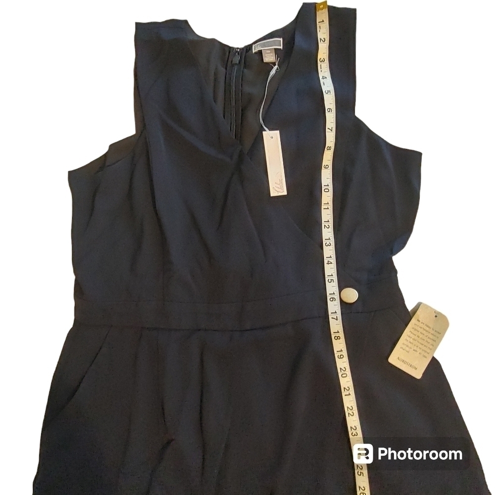 Chelsea28 Navy Faux Wrap Crop Jumpsuit XXL - Picture 7 of 15